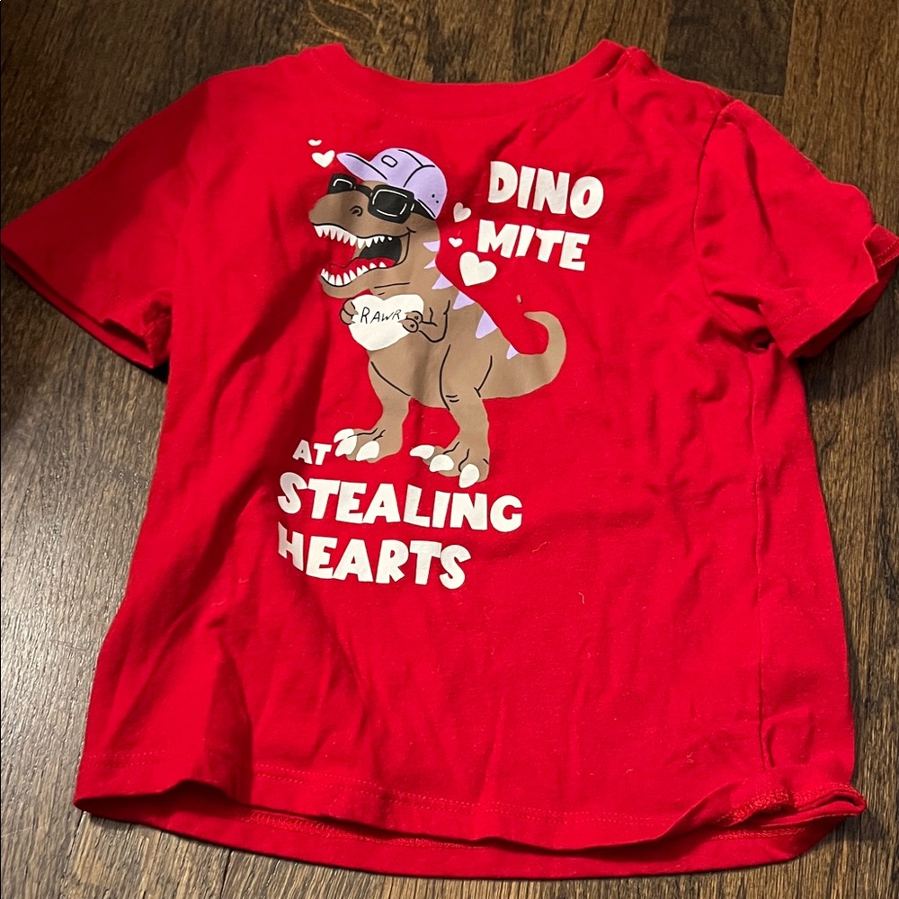 Red Dinosaur Graphic Kids T-Shirt